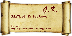 Göbel Krisztofer névjegykártya